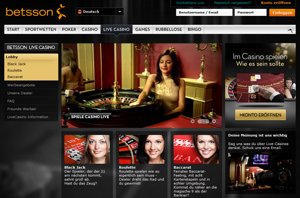 Live Casino von Betsson Live Casino von Betsson